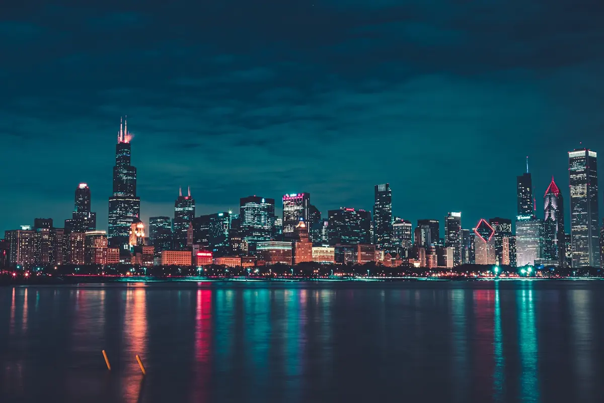 Skyline nocturno de Chicago
